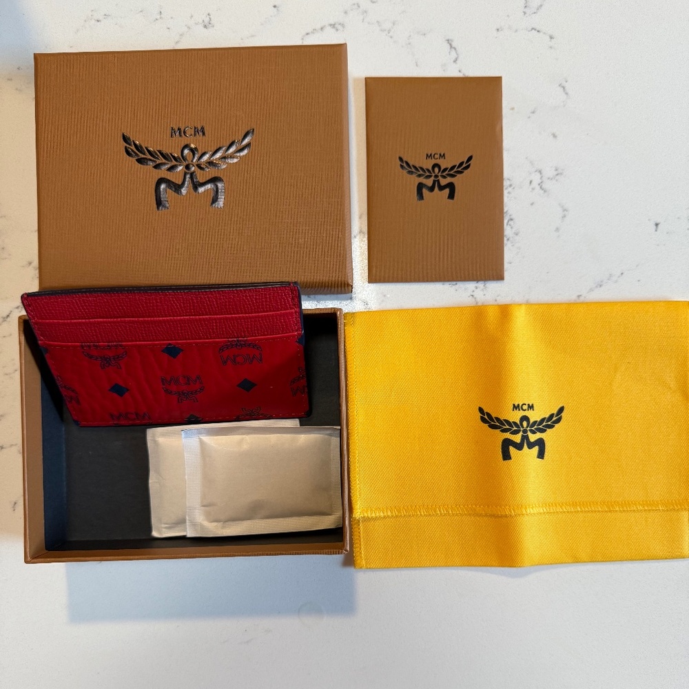 MCM Card Holder Red NWT